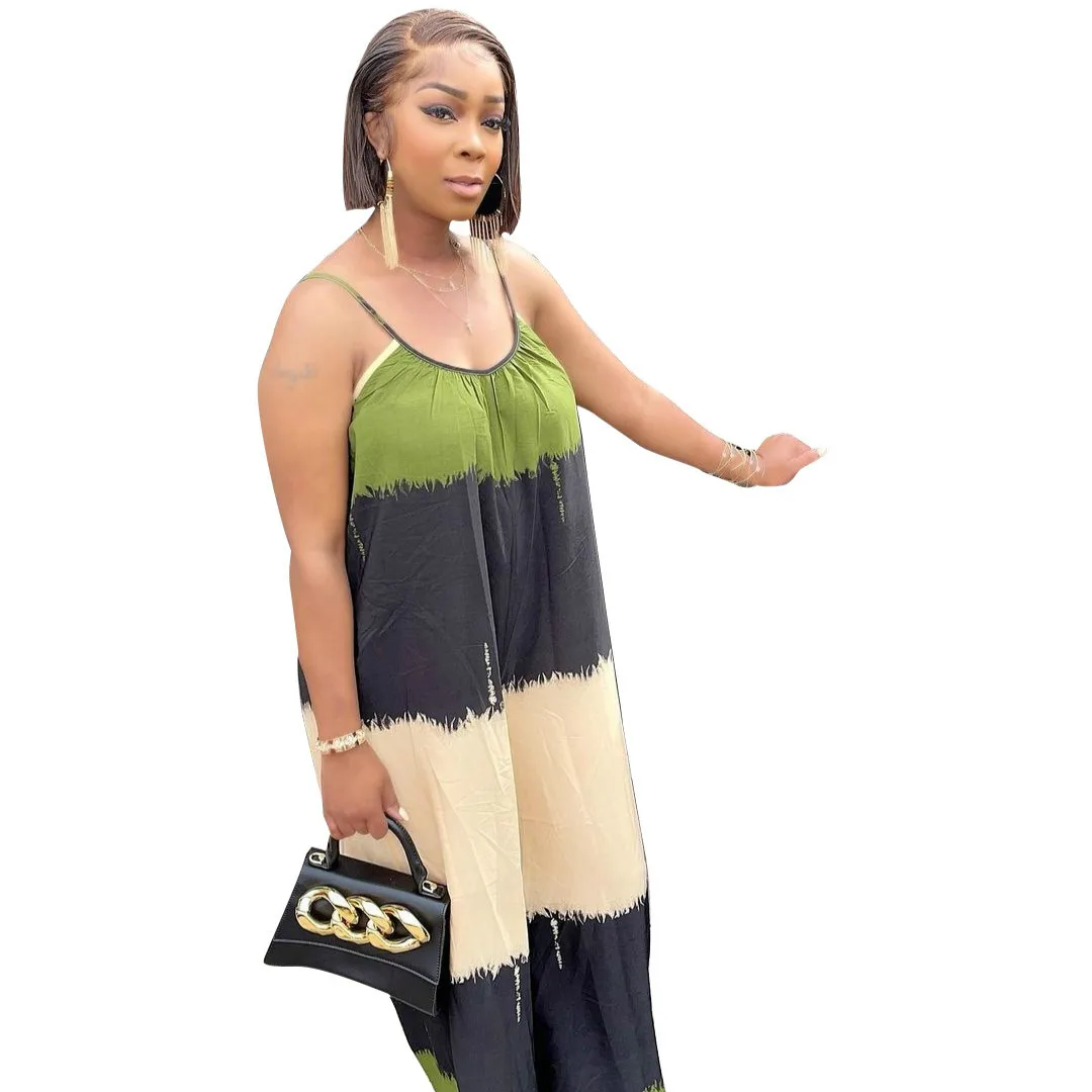 

2021 summer new fashion women's casual printed striped dress