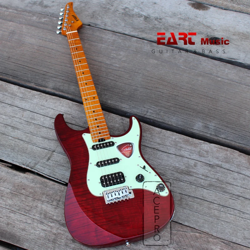 EART NK C3 прозрачная красная электрическая гитара Уилкинсон тремоло красные