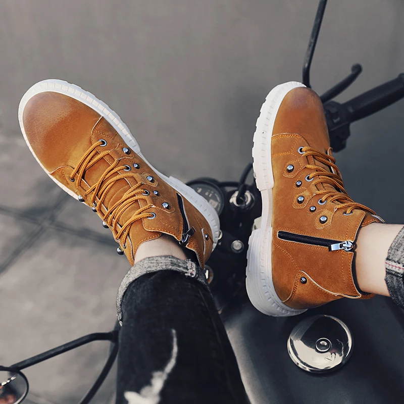 Осенние мужские ботинки новые мотоциклетные Martin челси повседневная обувь