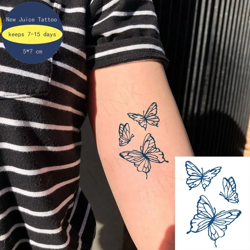 Синяя водостойкая временная татуировка молния звезда боди-арт для мужчин и