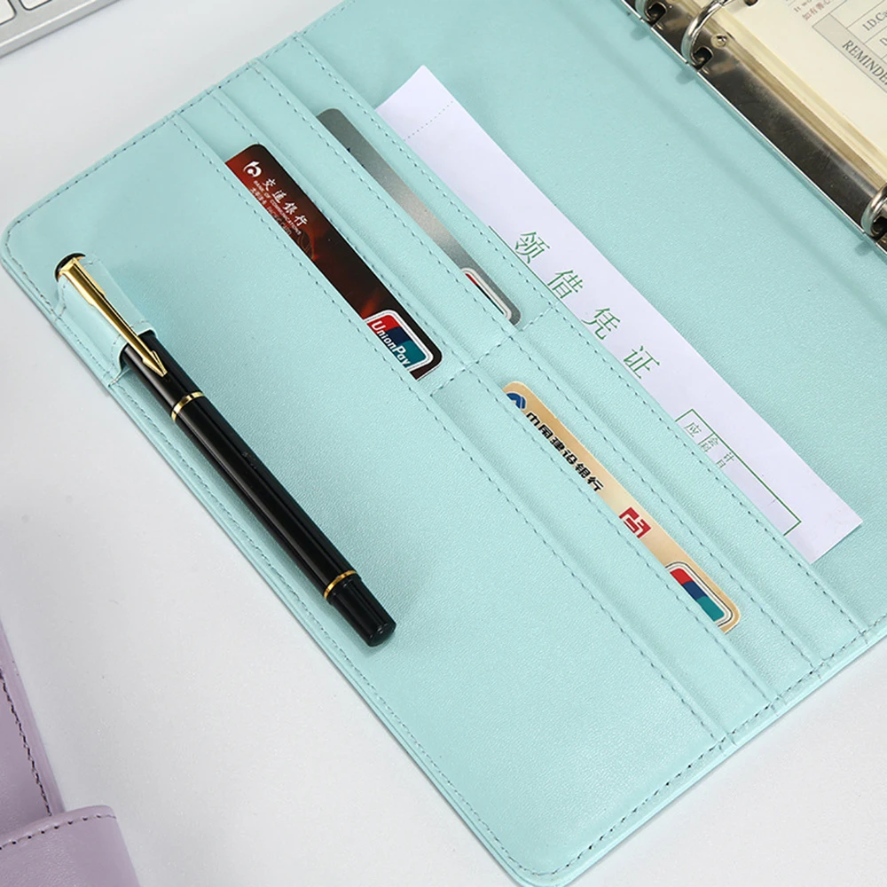 

A5/a6 Leather Loose-leaf Ring-binder-notebook Macaron Colour Planner Diary