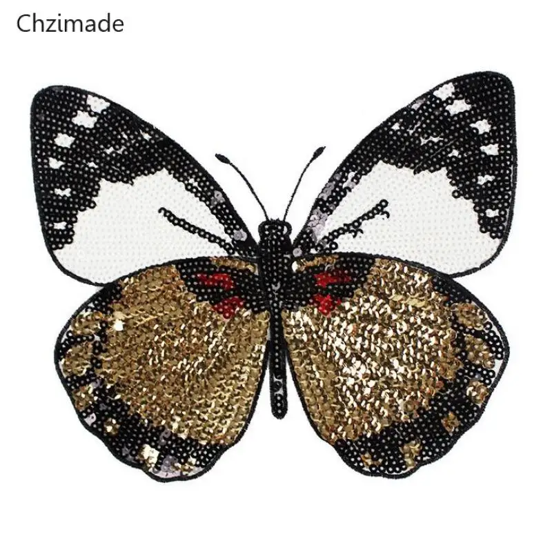 Lychee Life вышитые бабочки кружевные нашивки аппликация Ткань свитер одежда блестки