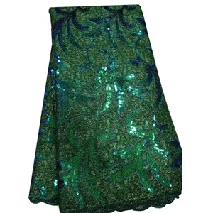 Deep Green 3D французский кружевной тюль кружевная ткань модная обувь с ажурной тканью ткань дизайн высокое качество шитье для вечерние свадебные платья 5 ярдов - Цвет: Deep Green