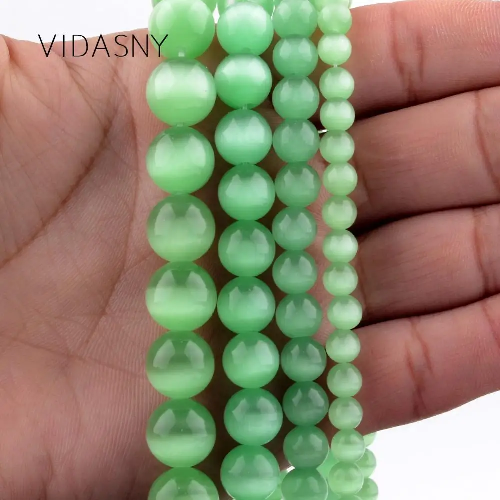 Круглый светильник с натуральным камнем кошачий глаз круглые бусины россыпью