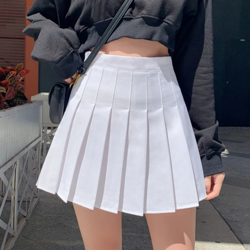 

Y2k Summer Korean Fashion Kawaii Short Women Skirt Casual Slim Elastic High-Waisted Harajuku Pleated Plaid vintage Mini Skirts