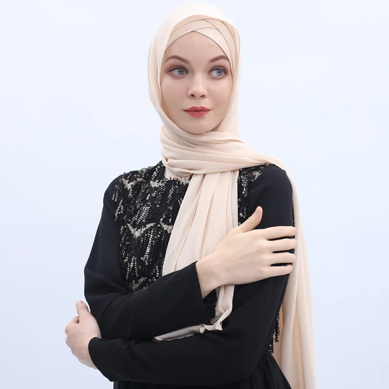 

Donsignet Muslim Fashion Scarf Malay Muslim Chiffon Headscarf Solid Color Scarf Dubai Abaya Turkey Hijab Latest Turban for Women