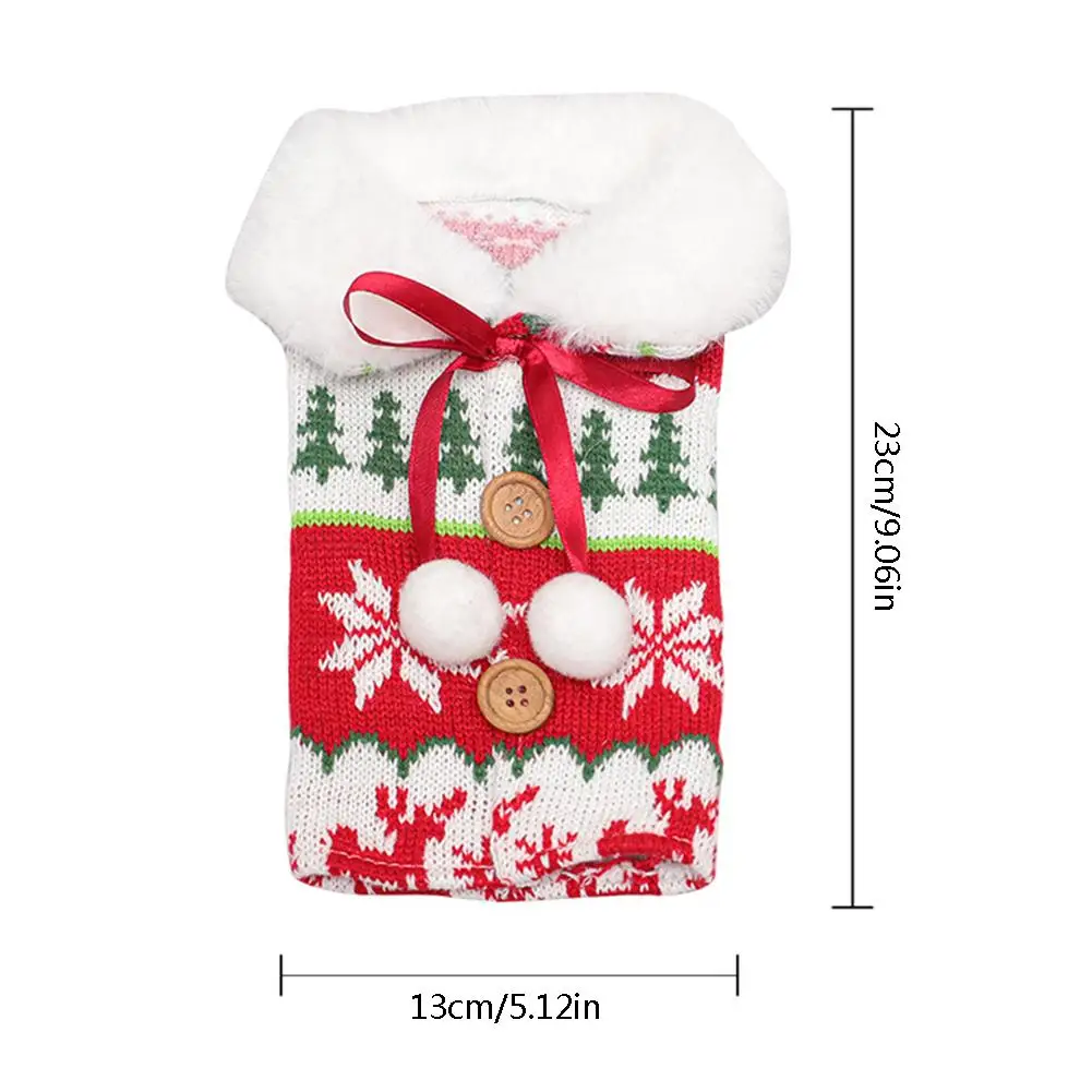 Рождественские красные чехлы для винных бутылок сумка Санта Клаус Лось бутылки