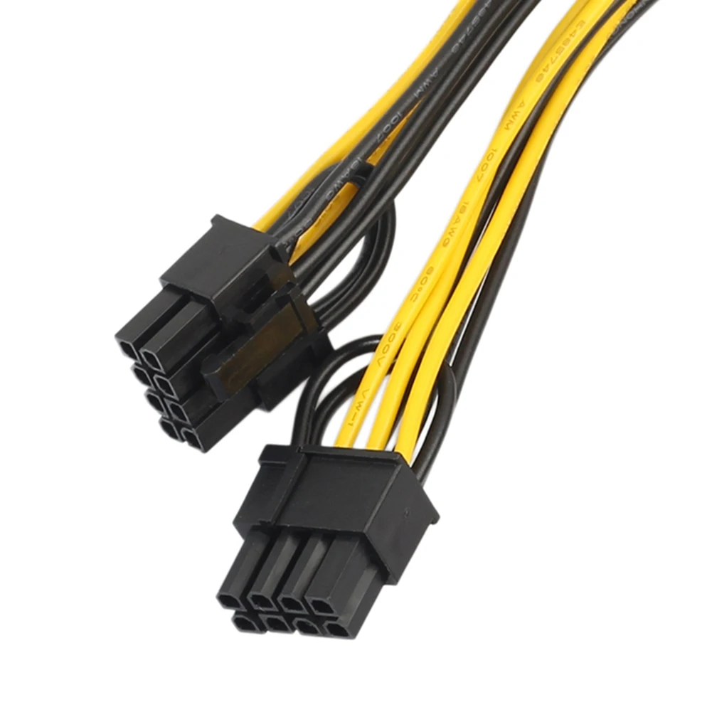 

6 Pin to Dual 8 Pin PCI Power Splitter Cable VGA Graphic Card PCI-E Adapter 20cm Riser Card Extension Port Adapter