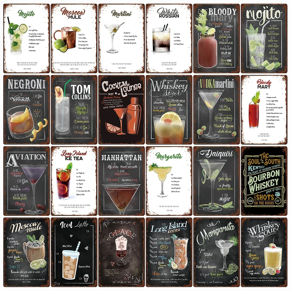 [Kelly66] коктейль Куба Mojito виски Sue Маргарита водка Металлический Знак Домашний