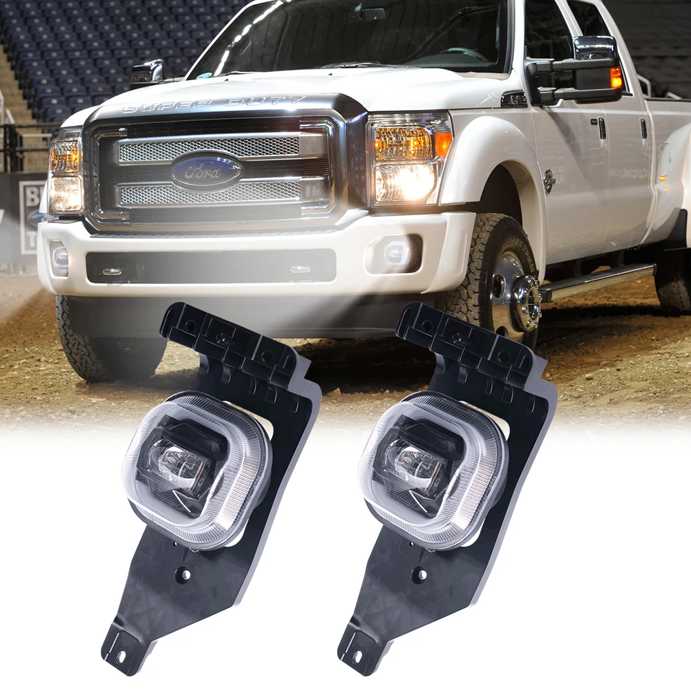 

SUP-LIGHT Newest LED Fog Lights With Angel Eyes DRL for Ford F250/F350/F450 Super Duty 2005 2006 2007 Bumper Driving Fog lamp