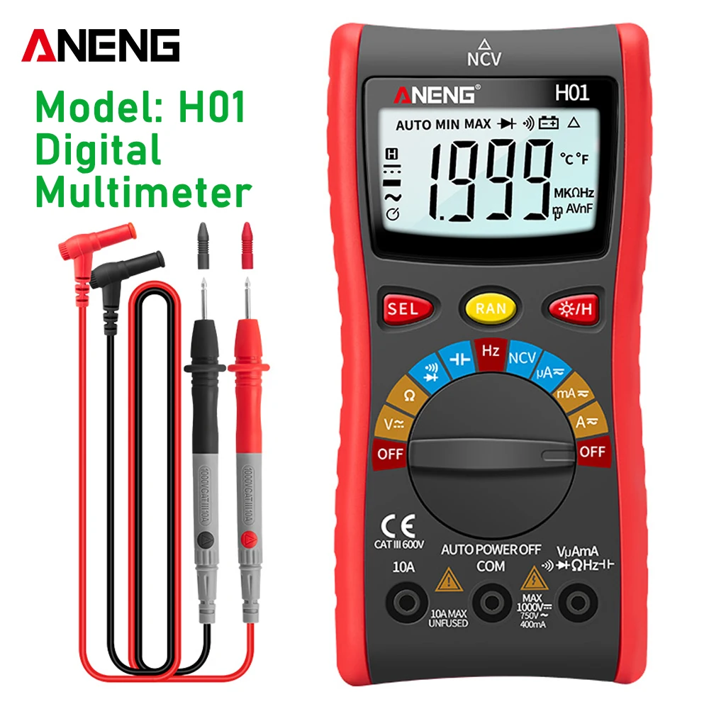 

ANENG H01 1999counts Digital Multimeter Testers Automotive Electrical Comprobador Transistor Tester Multitester Multimetro