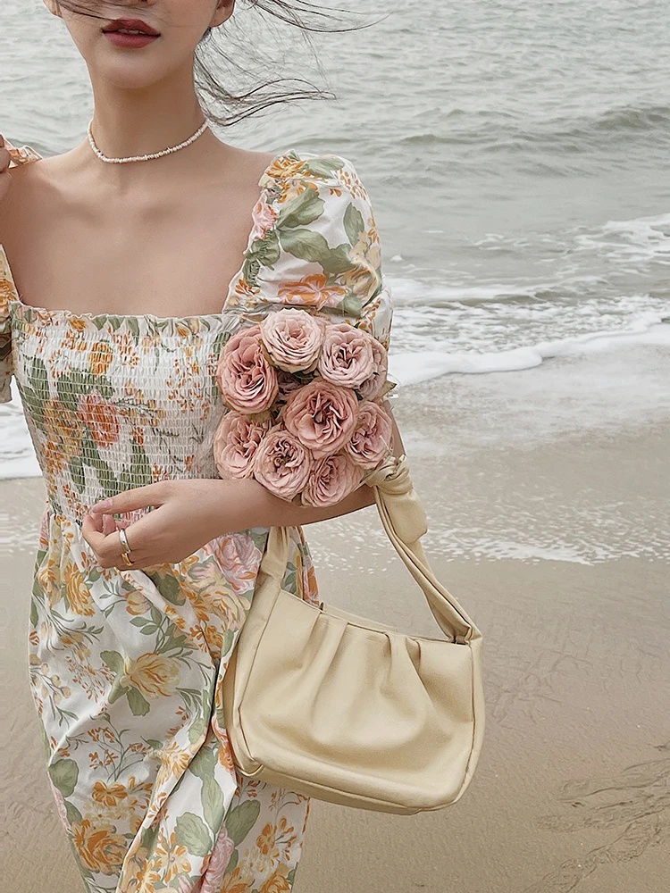 Женское летнее шифоновое платье женские пляжные платья миди с цветочным принтом