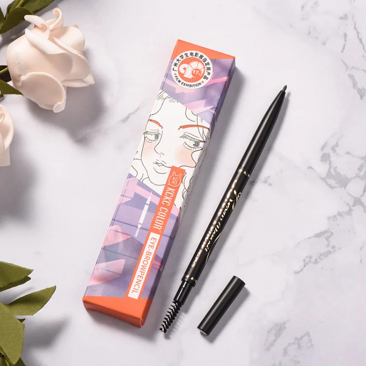 

Heyprincess Natural Makeup Double Head Super Fine Eyebrow Pencil Waterproof Lasting Eyes Black Brown Make Rotatable Up Pen