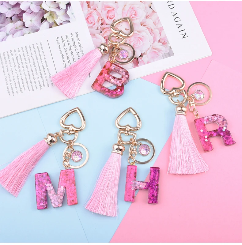 Роскошный модный брелок для ключей в виде надписи с подвеской рыбьей чешуи