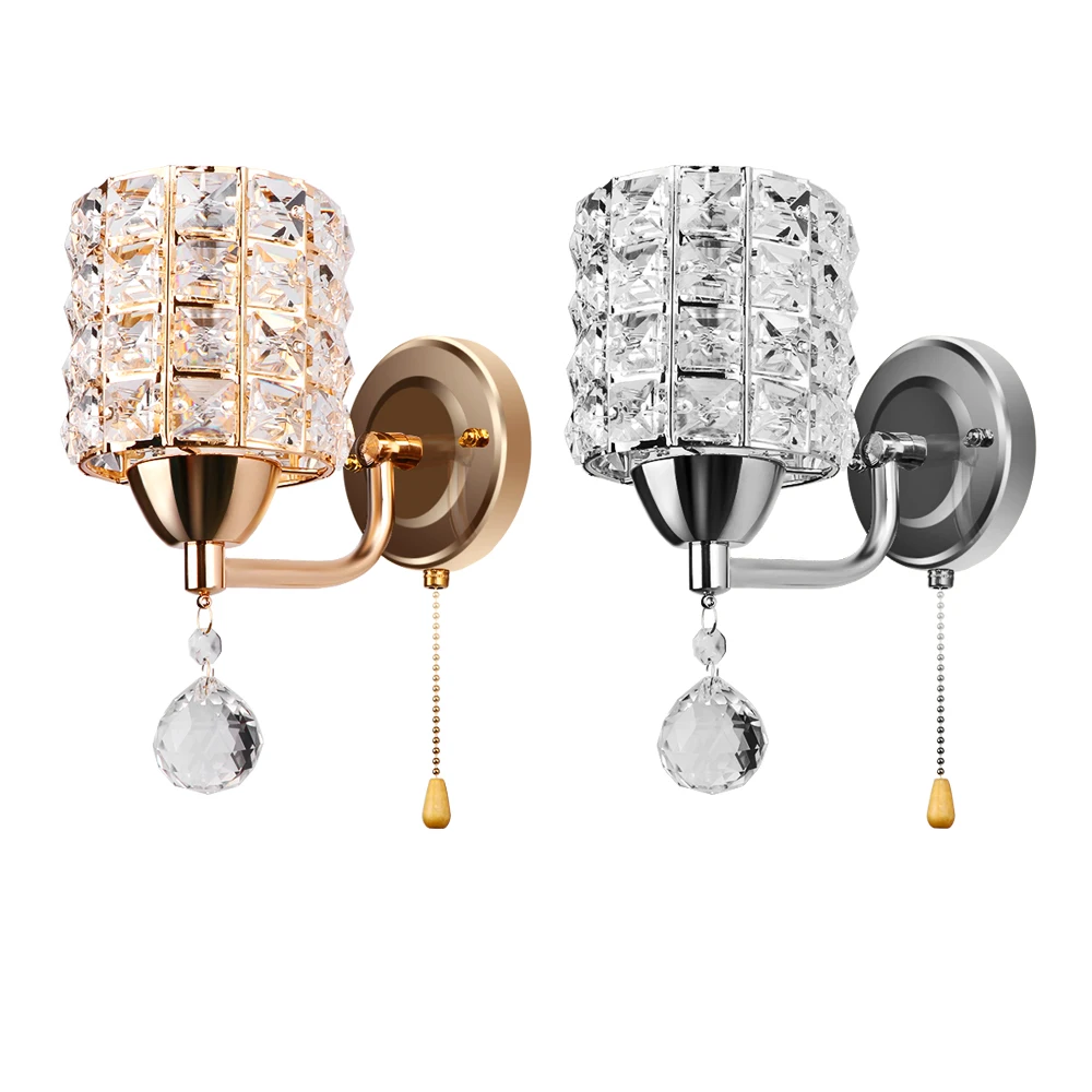 Настенный светильник E14 простой и креативный прикроватный хрустальный s бра