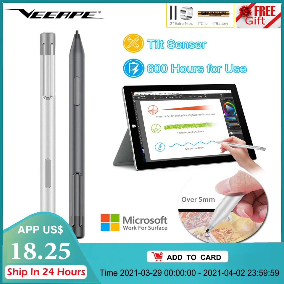 Стилус Surface Pen для Microsoft Pro 6 3 4 5 ноутбука Go Book Studio HP X360 ASUS с сенсорной панелью