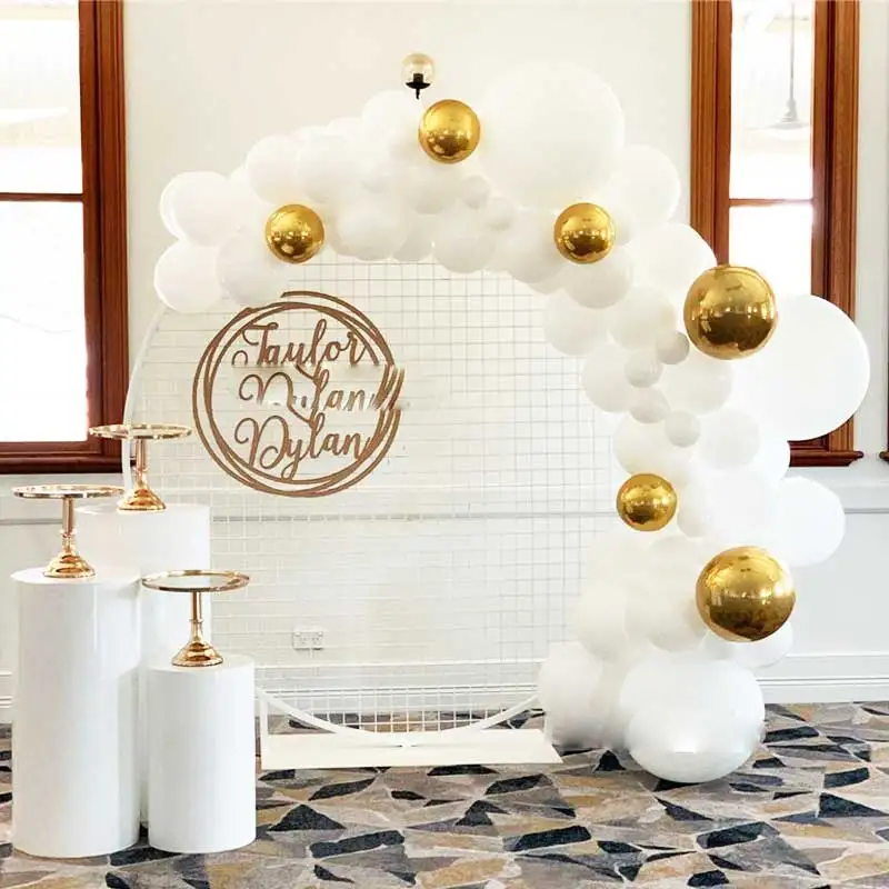 76 шт. белый шар для украшения свадебной вечеринки гирлянда Арка 4D золотые