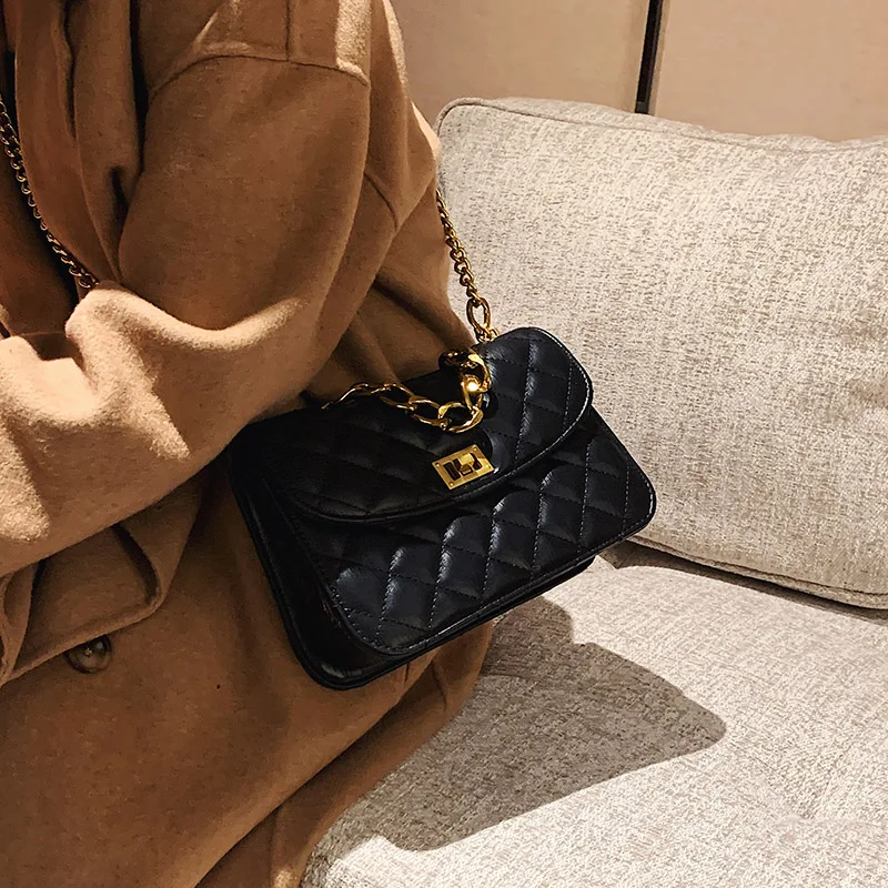 

Niche Design Popular Handbags New Korean All-match Crossbody Bag Rhombic Chain Square Bag Underarm Bag Dual-use Bag