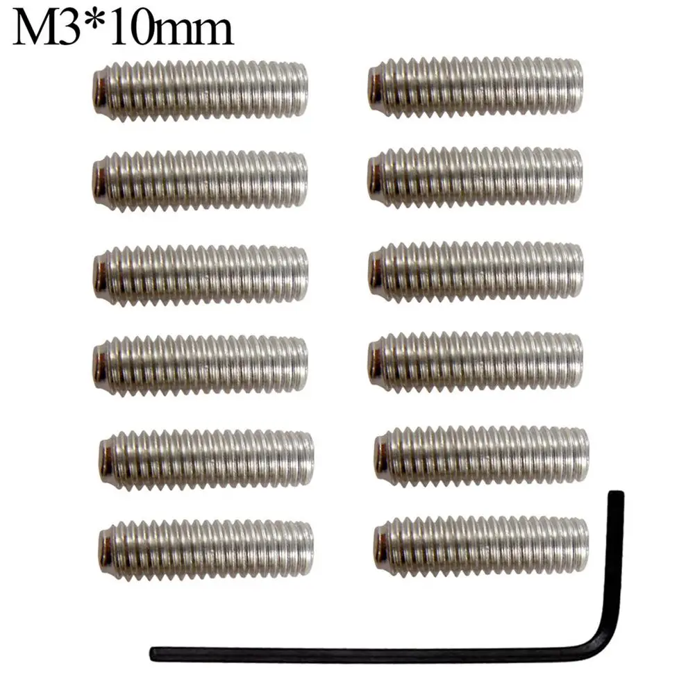 

12 шт. 3 мм x 10 мм американский стандарт ST/TL мостовые винты для электрогитары + шестигранный ключ инструменты для музыкальных инструментов Инс...