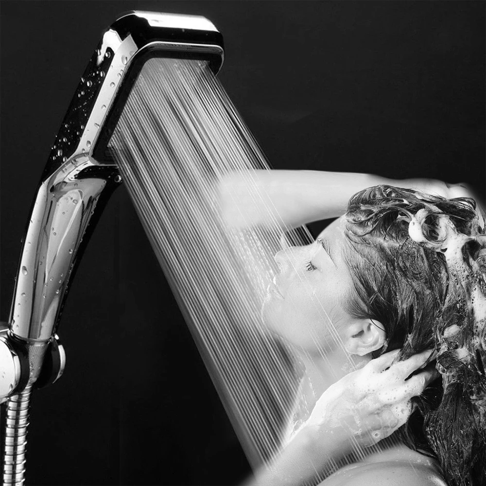 

300 Holes High Pressure Shower Head Powerfull Boosting Spray Bath Water Saving Shower Faucets Bathroom Tools High Quality