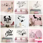 Красота ногтей салон цитаты водонепроницаемые наклейки стены для ногтей комнаты Настенные наклейки съемные наклейки в салоне