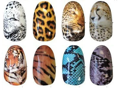 30 шт./3 листа 8 Тип Тигры и Змеи 3D наклейки для ногтей дизайн макияж вода тату