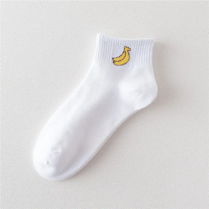 Ankle socks 10 Милые фрукты овощи узорчатые хлопчатобумажные носки теплые, мягкие женские Носки apple клубника арбуз персики типа "банан" Сосна apple Sokken - Цвет: Ankle socks 10