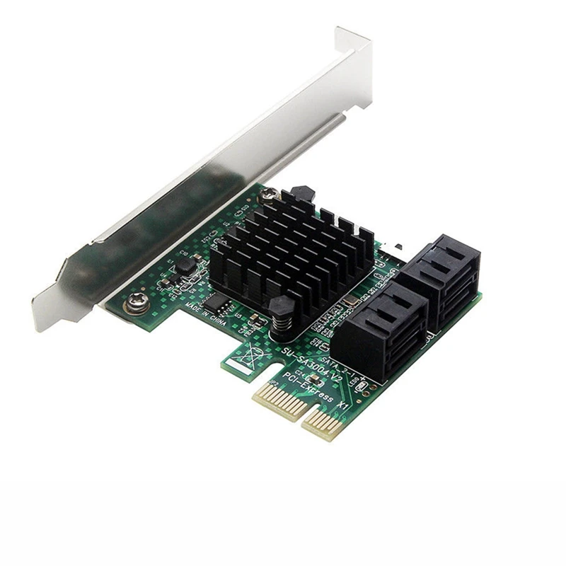 PCIe PCI Express 6G SATA3.0 4-Порты и разъёмы SATA III расширения карты контроллера широкие