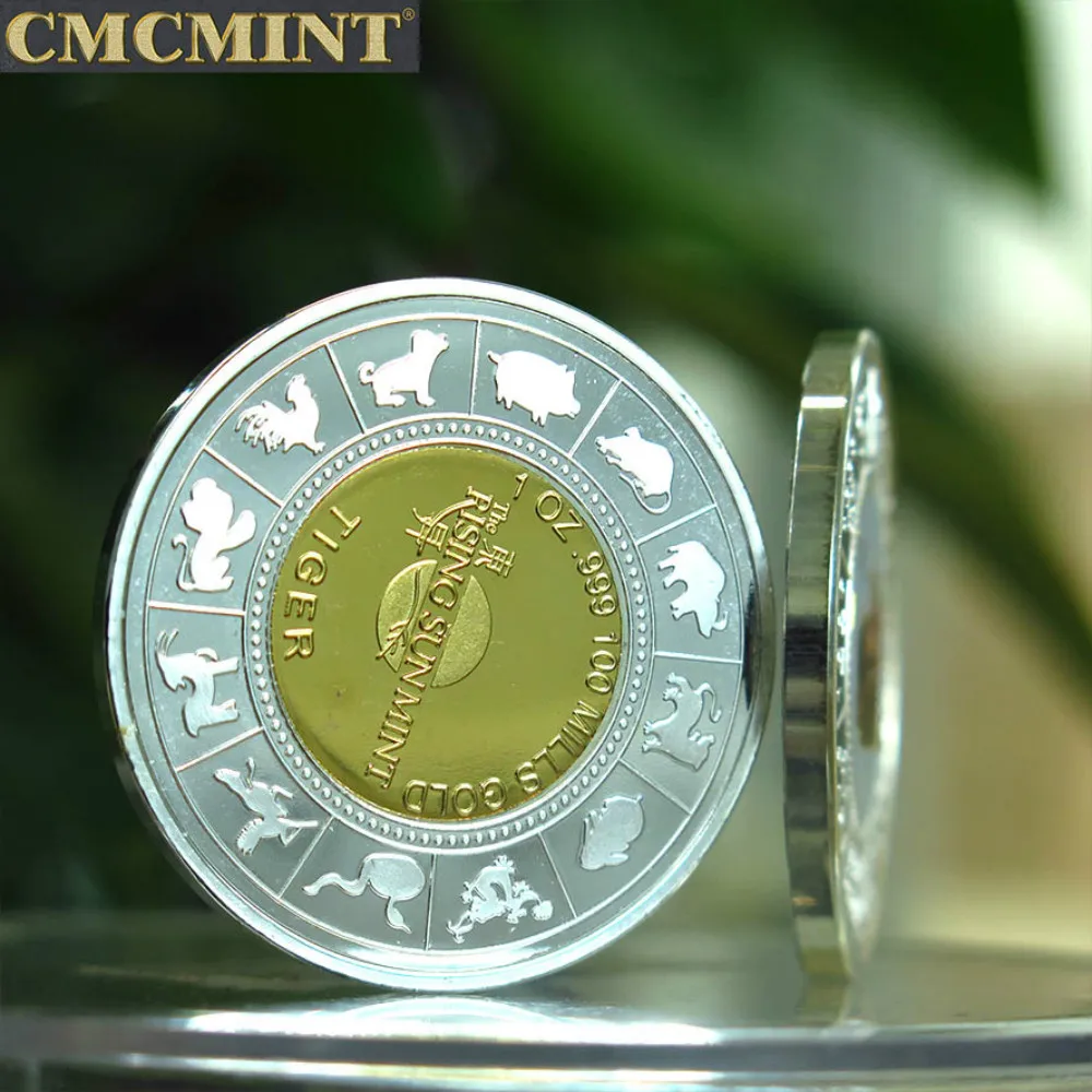 Немецкие антикварные сувениры C24 2021 оригинальные монеты золотые год Тигра монета