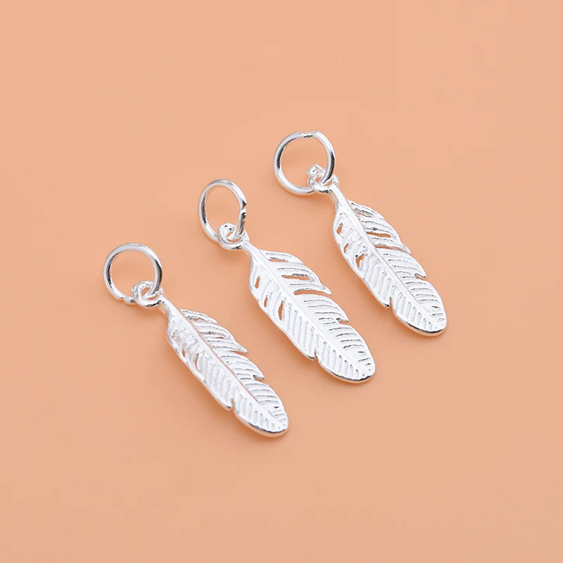 Перьевая Подвеска из стерлингового серебра 925 пробы ювелирные аксессуары ручная