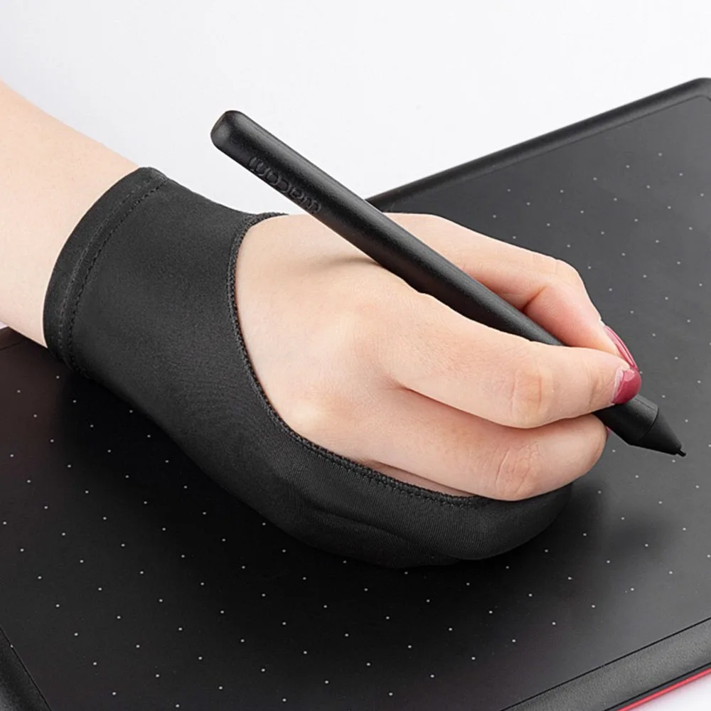 Черная перчатка с 2 пальцами для защиты от загрязнений любого графического