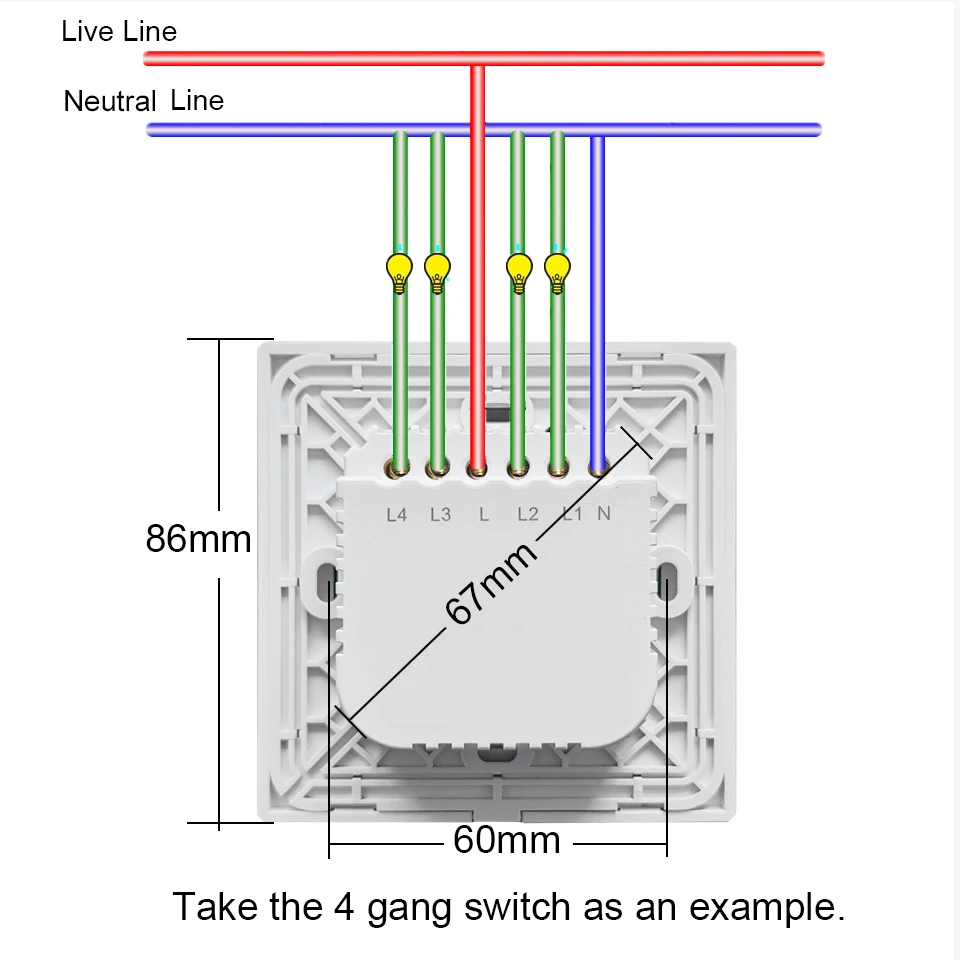Интеллектуальный переключатель Wi Fi Беспроводной настенный светильник сенсорный
