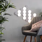 Светодиодный quantum гексагональной настенный светильник фоне кирпичной стены украшения творческий белый светодиодный Ночной светильник сенсорный датчик лампа с сотовой насадкой