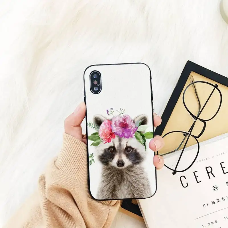 

YNDFCNB Raccoon Luxury Unique Phone Cover For iPhone 11 8 7 6 6S Plus X XS MAX 5 5S se 2020 11 12pro max iphone xr case