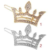 sweet princess geometric side bangs mini hair clips women hollow out tiara crown hairpins glitter rhinestone vintage barrettes