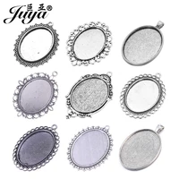 5pcslot oval pendant blank settings cabochons bases bezel trays fit 30x40mm oval glass necklace diy jewelry making findings