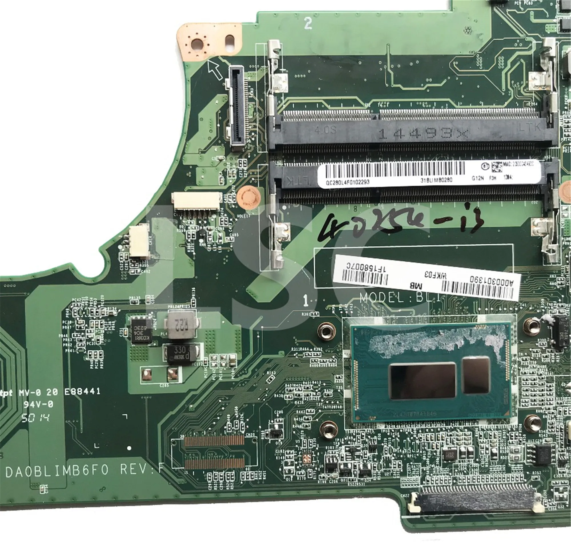 СОП для Toshiba L55T B L55 серии Материнская плата ноутбука I3 4025U процессор A000301390
