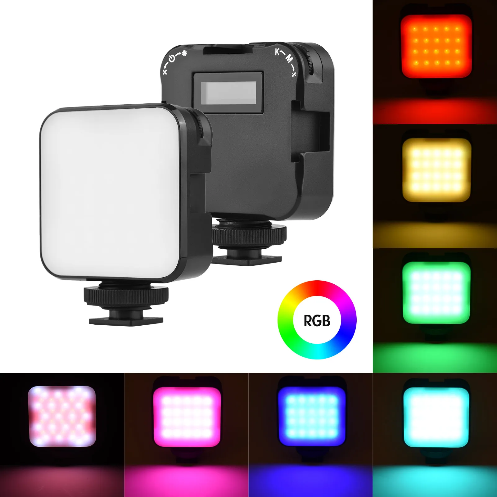 

Миниатюрная Светодиодная лампа RGB для видеосъемки, лампа для фотосъемки 6 Вт 2500-9000K CRI95 + с OLED-экраном, встроенной батареей 1200 мАч, Фотостудия