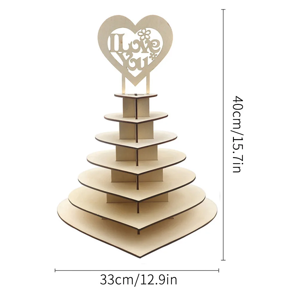 

Heart Shape Personalised Mr & Mrs7 Tier Wooden Wedding Chocolate Display Rack Stand Dessert Candy Display Stand Holder 2 Styles