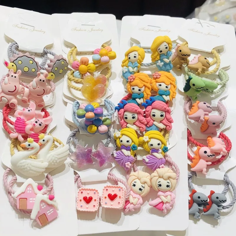 10 шт./компл. Детские резинки для волос с динозавром | Аксессуары одежды