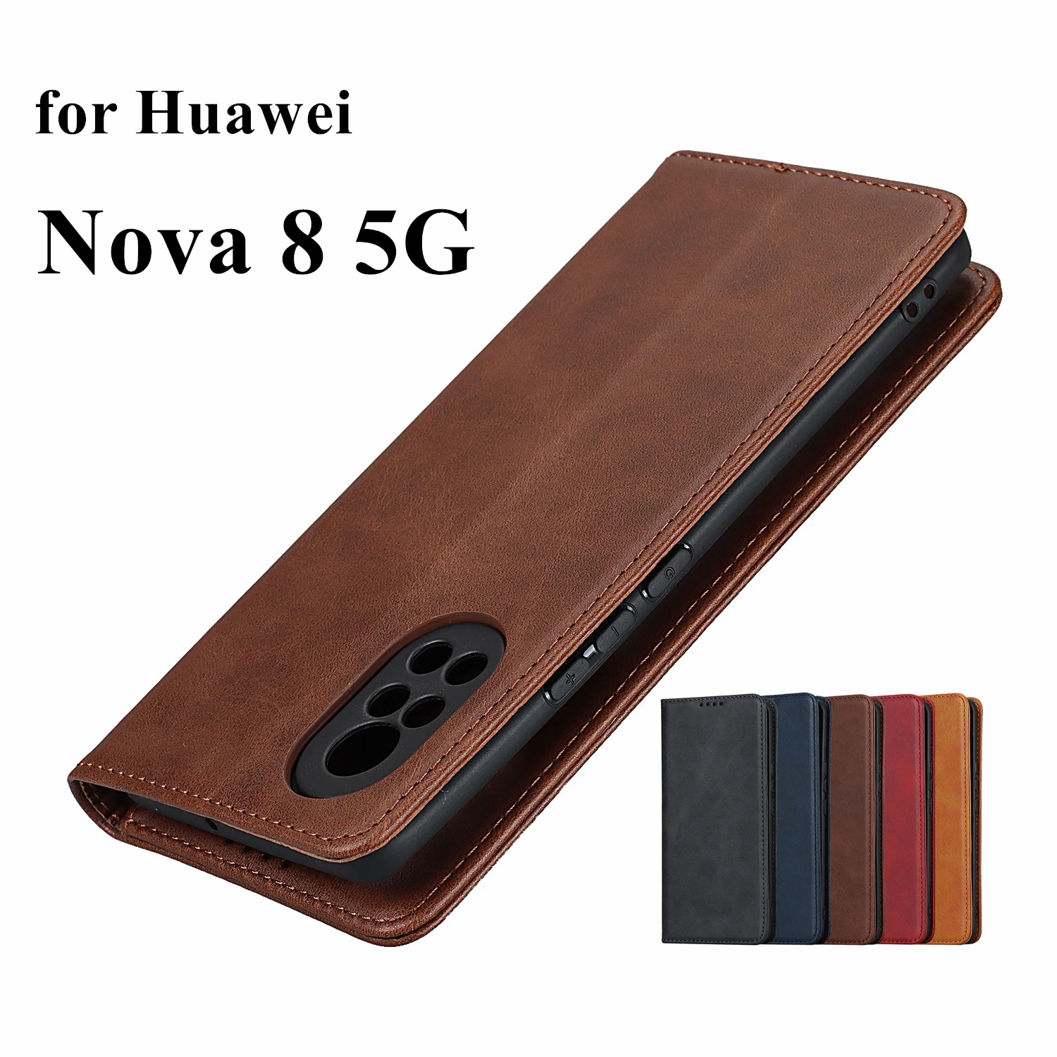 

Leather Case for Huawei Nova 8 Angela-L22B L21B L02B 6.57" Flip Case Card Holder Holster Magnetic Attraction Cover Wallet Case