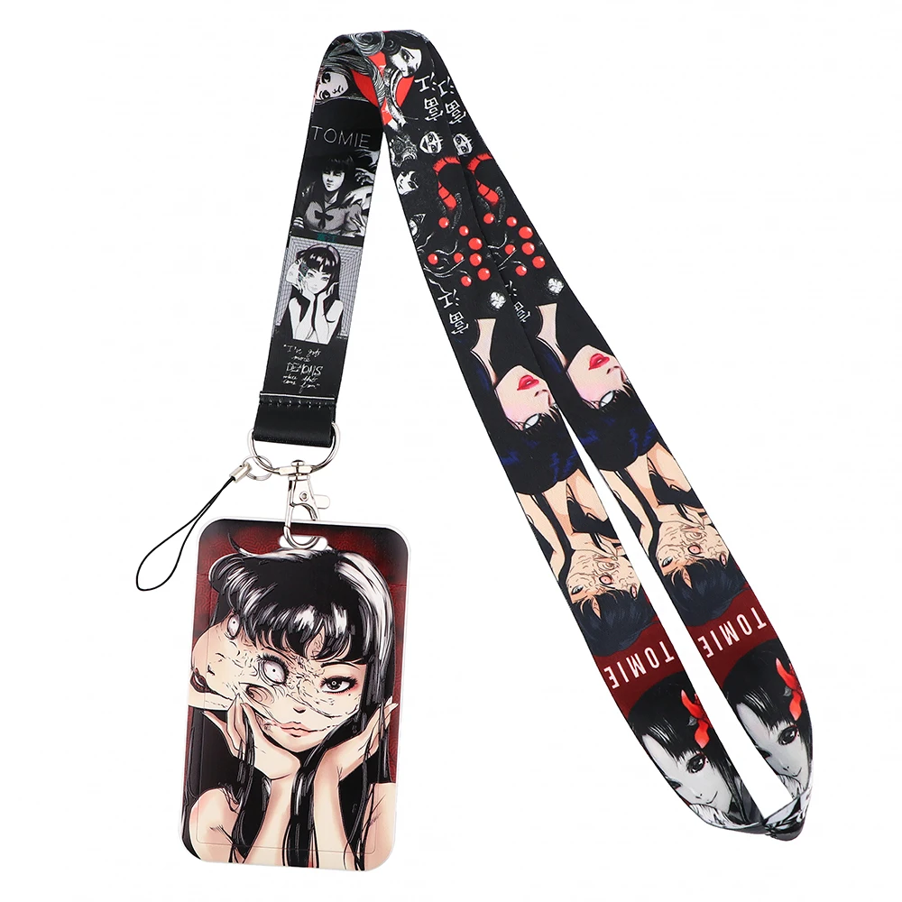 

JF326 Horror Anime Tomie Lanyards Keychain Neck Strap Keychain Cell Phone Rope ID Card Badge Holder Fans Gift