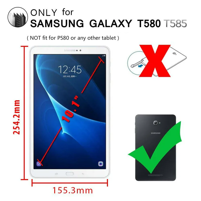 Вращающийся на 360 градусов чехол для Samsung Galaxy Tab A 10 1 2016 T580 T585 чехол-подставка PU