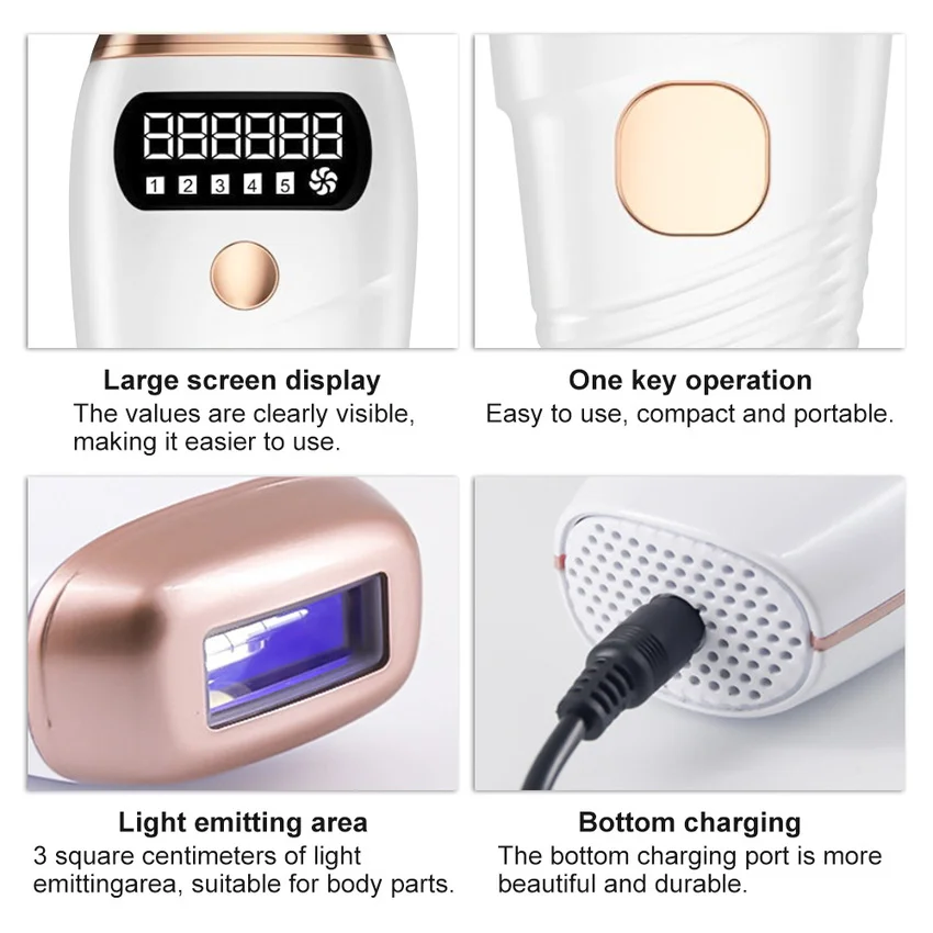 

Electric IPL Epilator Laser Quartz Lamp Photon Hair Removal Device Permanent Flawless Body Hair Remover for Leg Bikini Wholesale