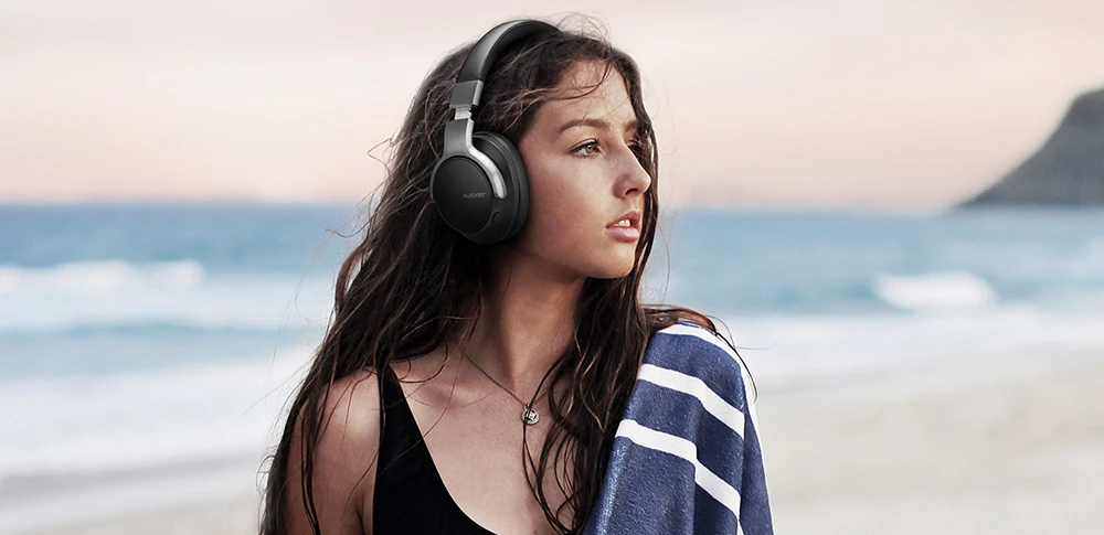 Ausdom ANC8 активные Беспроводные наушники с шумоподавлением, bluetooth-гарнитура с супер Hi-Fi глубокими басами, 20 ч, время воспроизведения для работы в путешествиях