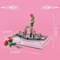2021 love 520 creative building blocks fit lepining idea bricks the romantic story book model toys for children valentines gifts