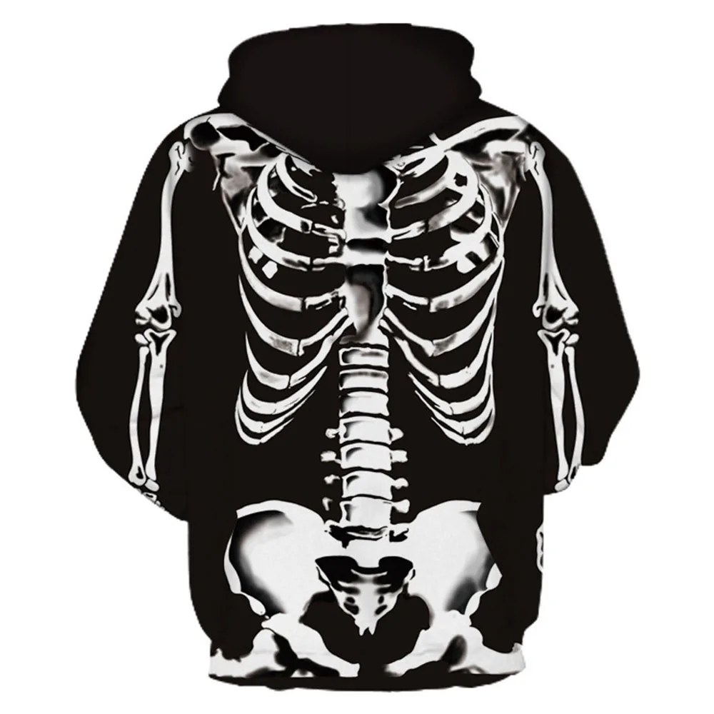 

Rosetic Autumn Gothic Skull Printed Hoodies Men 2021 Loose Sweatshirts Long Sleeve Men's Clothing Fashion Casual Hoodie Black