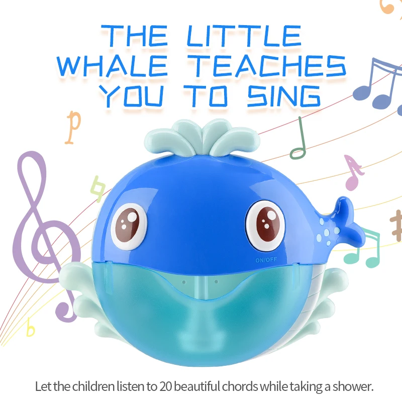

2021Whale Bubble Machine Kids Bath Toy Cartoon Music Soap Bubble Maker Baby Bathroom Toy For Children