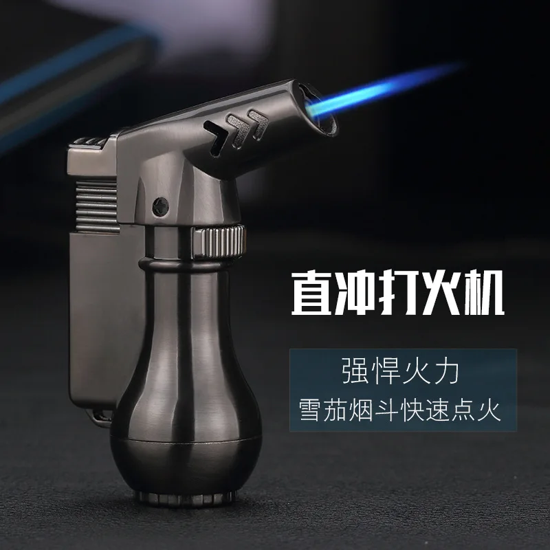 

Windproof Elbow Inflatable Spray Gun Lighter Turbine Metal Fixed Fire Butane Straight Into Torch Gas Lighters Gadgets For Men