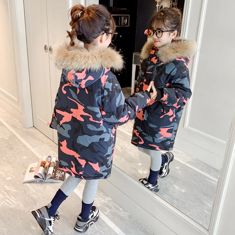 

Girls' cotton-padded winter clothing 2020 new foreign style autumn and winter girl jacket children's down cotton jacket long thi